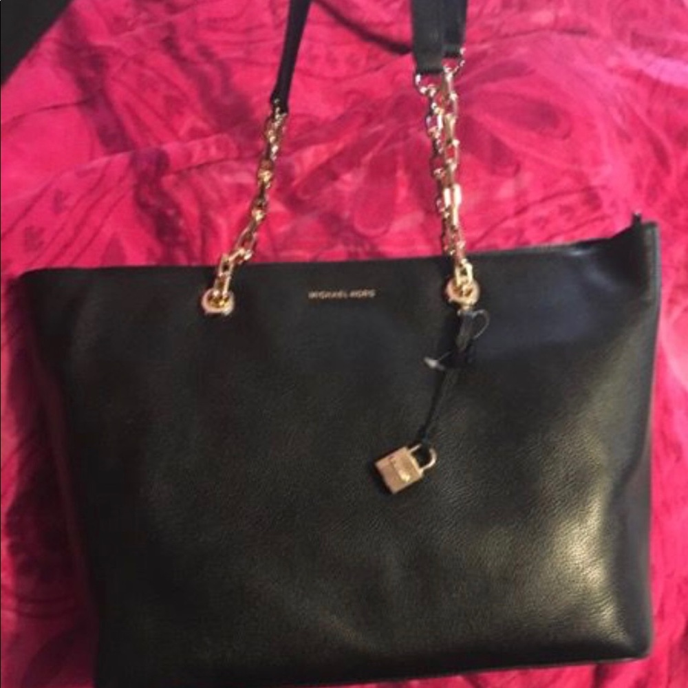Michael kora leather tote